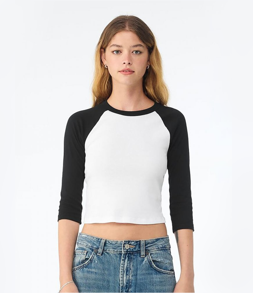 Bella + Canvas 1200 Ladies' Micro Ribbed 3/4 Raglan Baby Tee